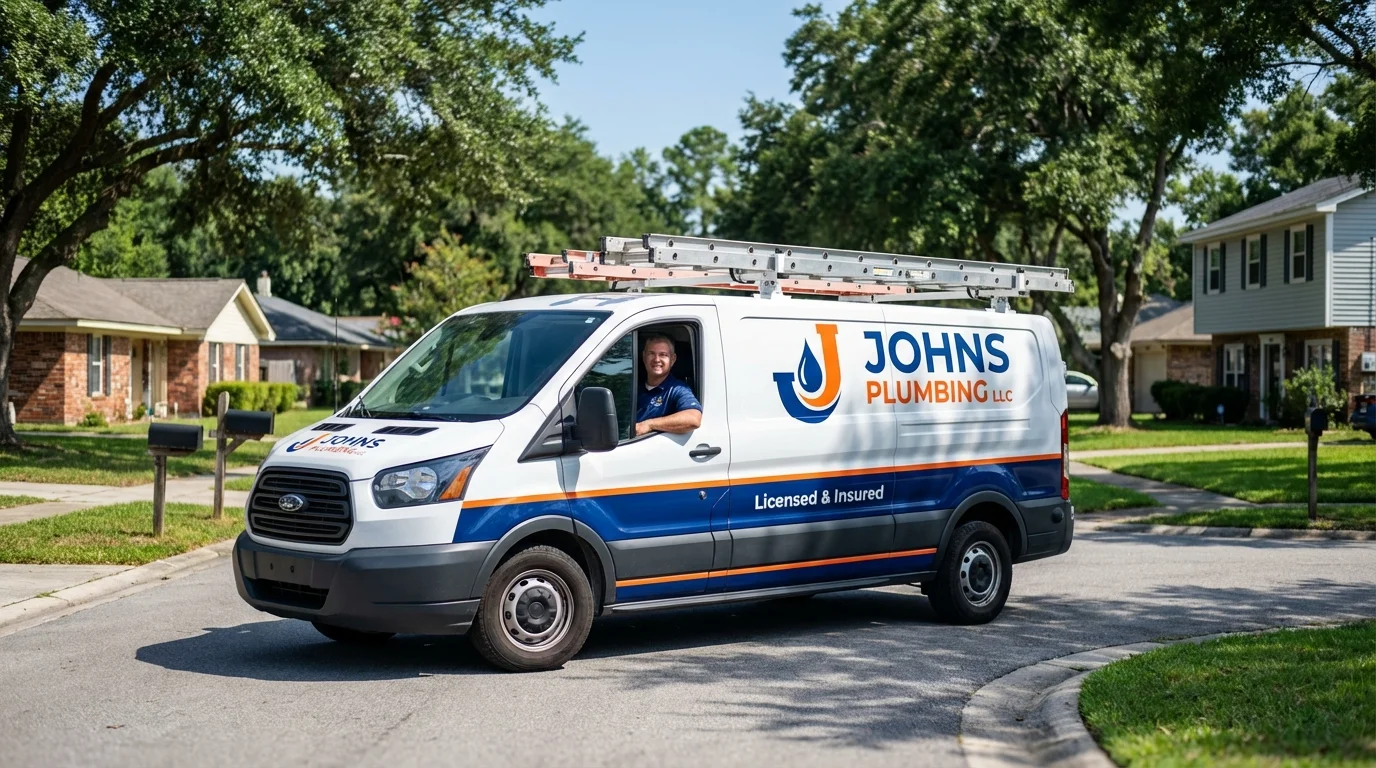 Johns Plumbing LLC service van in Fox Island, WA