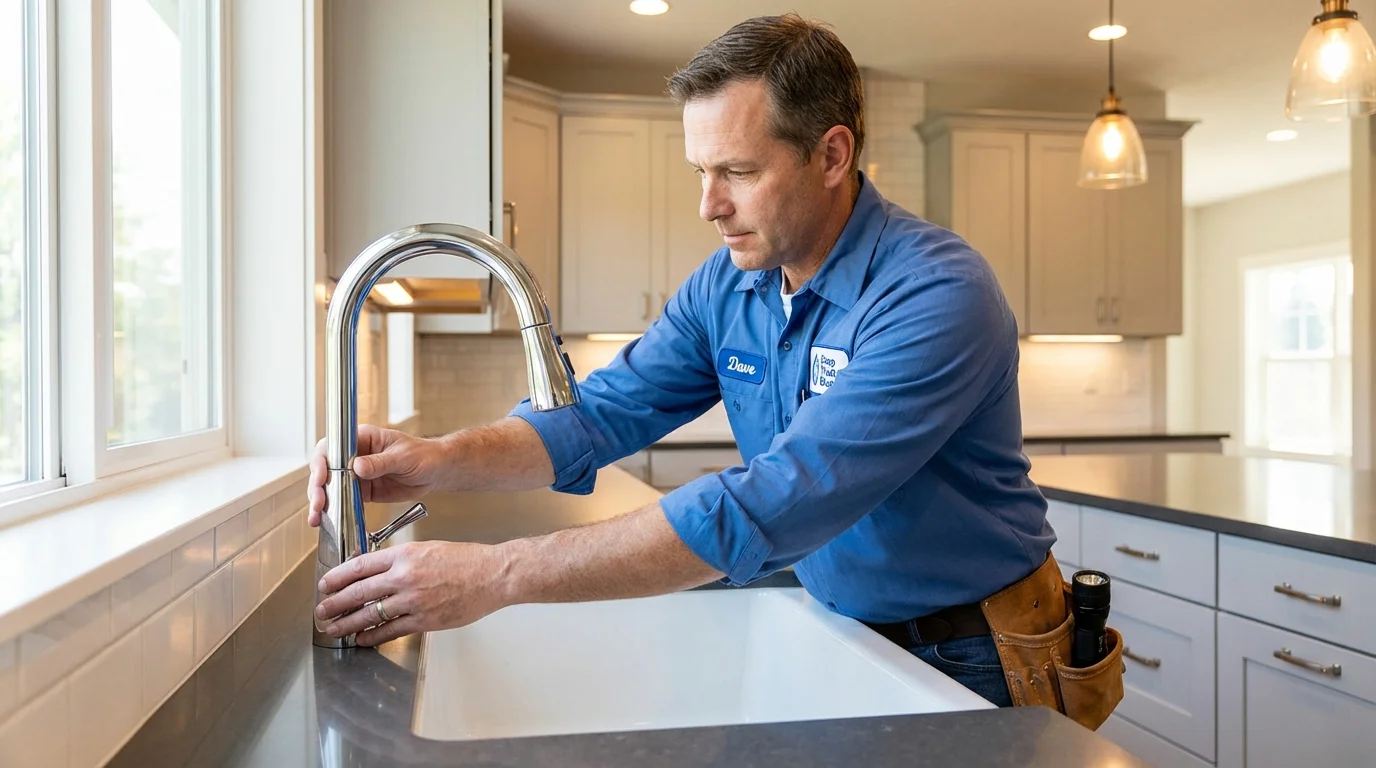 Kitchen faucet installation by Johns Plumbing LLC in Fox Island