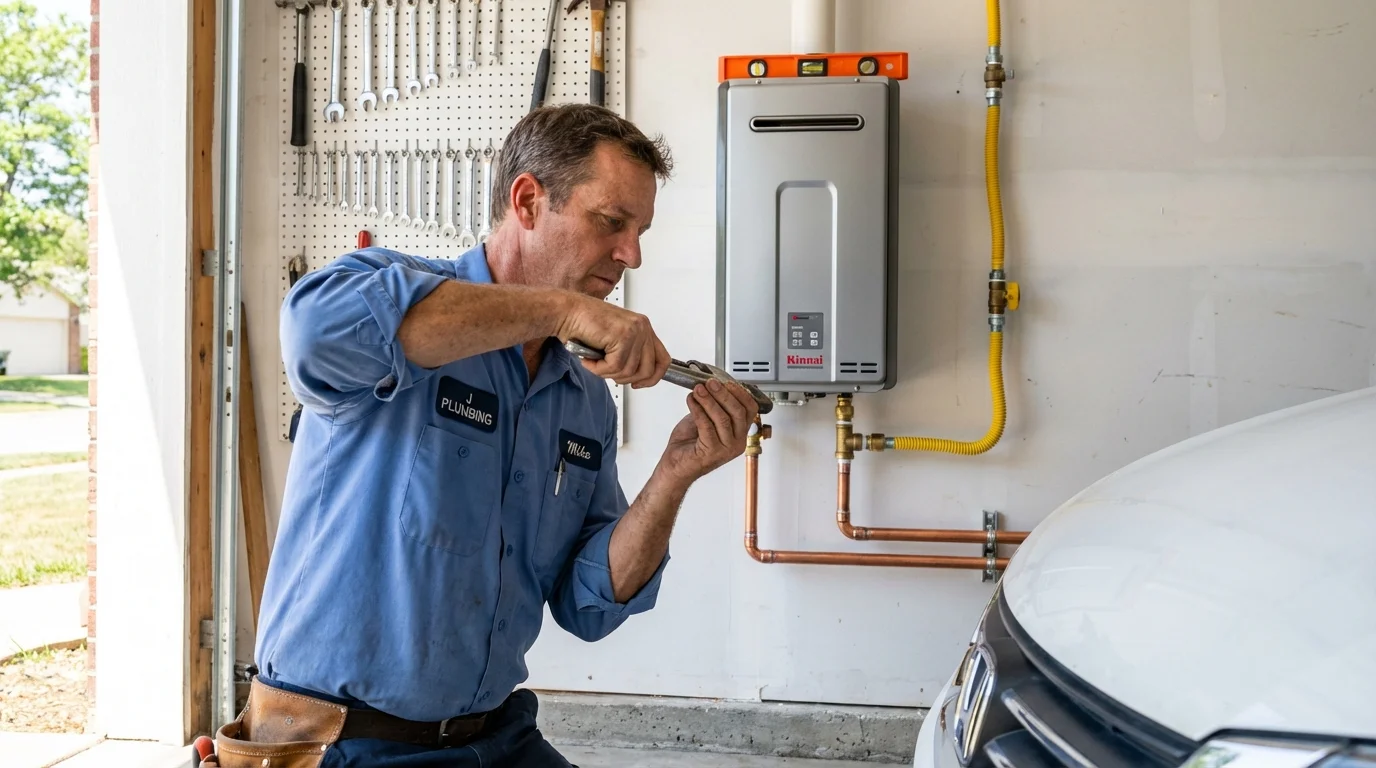 Tankless water heater installation by a Johns Plumbing LLC plumber in Fox Island